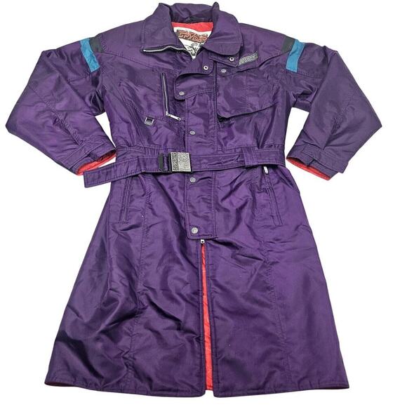 Vintage Spyder Ski Jacket Size Medium Purple Red Coat Hong Kong Buckle - Picture 1 of 13